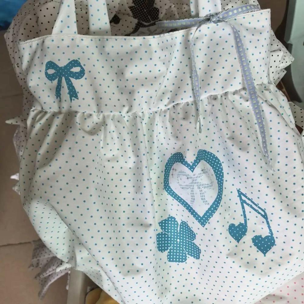 Korean polka dot tote bag cute bow love retro music note shoulder bag large capacity cotton travel out