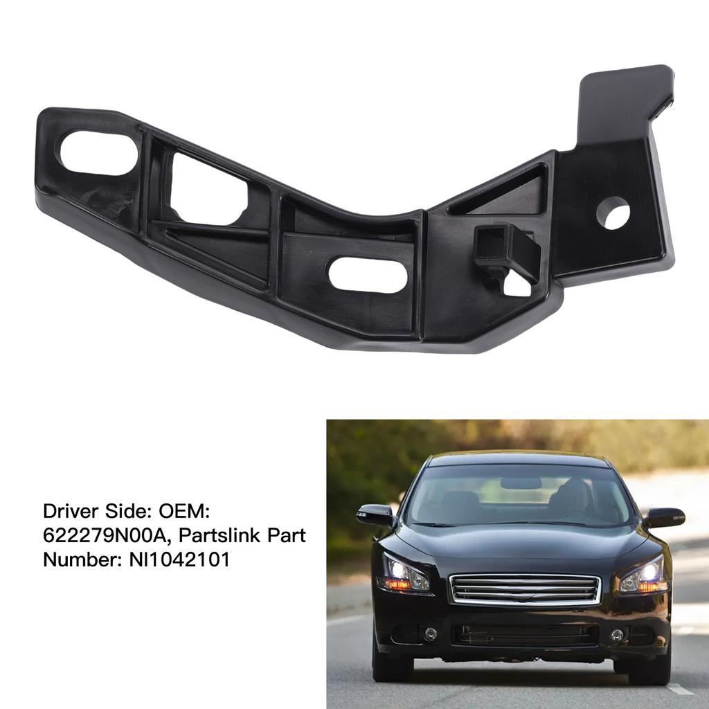Front Bumper Bracket ABS Impact Proof Front Bumper Retainer Support Replacement for Maxima 2009-2014 Driver Side: 622279N00A NI1042101