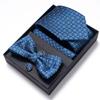 Men'S Business Dress Party Tie Gift Box Fashion Tie Square Scarf Combination Set Tie Bow Tie Set