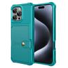 For iPhone 16 Pro Phone Cases with Card Holder Shockproof PU Leather Back Cover