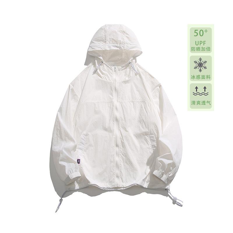 Summer couple anti-ultraviolet skin sunscreen clothing men's and women's UPF10 + light and breathable casual hooded sunscreen clothing