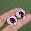 Faceted Kashmir Ruby Earring 925 Sterling Silver Earring Handmade Gemstone Earrings Silver Jewelry Latest Design Earring Anniversary Gifts
