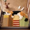 Cute Black Cat Shaped Decor Rug Soft Plush Non-Slip Backing Fuzzy Floor Mat for Kids Room Bedside Home Decoration