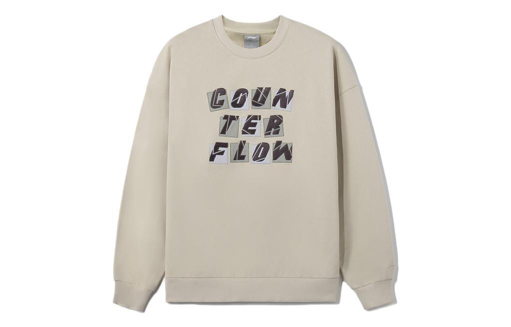 Li-Ning Counterflow Sweatshirts Unisex Yellow Gray Crew Neck Moderate Regular