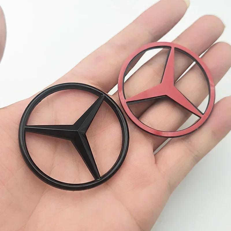 2025 Horké Pro Mercedes Benz 52mm 58mm ABS Chromová Černá Hvězda Logo Mercedes Znak na Volantu Samolepka Pro Mercedes Benz C E S Cla