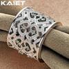 925 Sterling Silver Carving Love Crystal Open Ring Party Charm For Women Jewelry