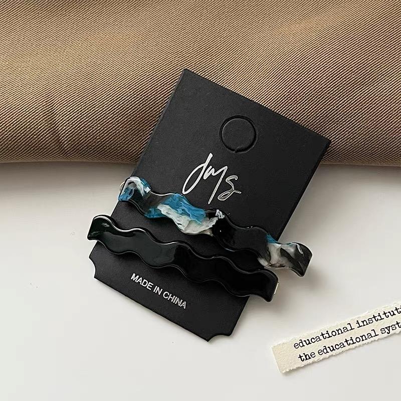 2pcs/set Acetate Hair Clip Wave Geometric Hairpins Side Pins Sweet Cute Women Hair Accessories