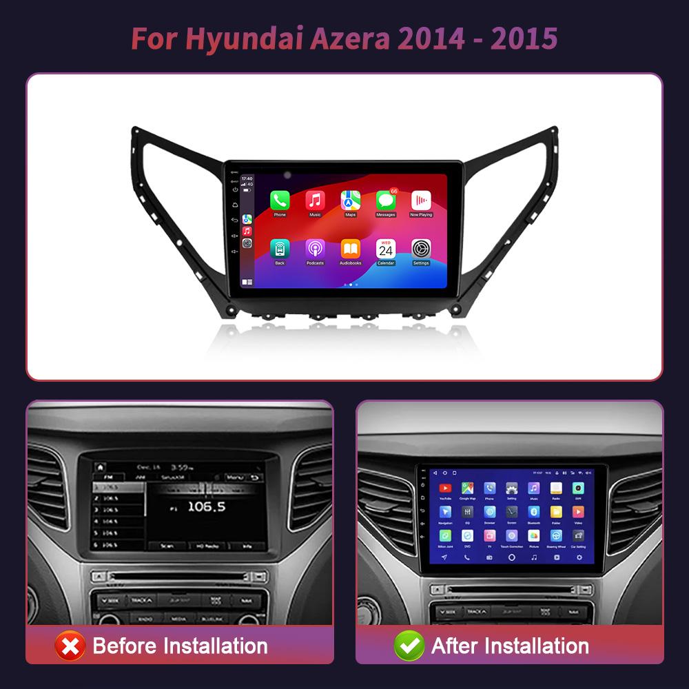 Android Pro Hyundai Azera 2014-2015 Autorádio Multimediální Navigace Centrální GPS Bezdrátové Carplay Stereo DSP WIFI Displej