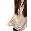 Korean Style Lace Crochet Patchwork Long Sleeve T-Shirt for Women - 2025 Spring/Autumn Casual Sweet Base Layer Top