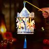 DIY Carousel Lantern Kit with Pole Kids Handmade Merry-go-round LED Lantern Toy Chinese Year of Horse Spring Festival Decoration