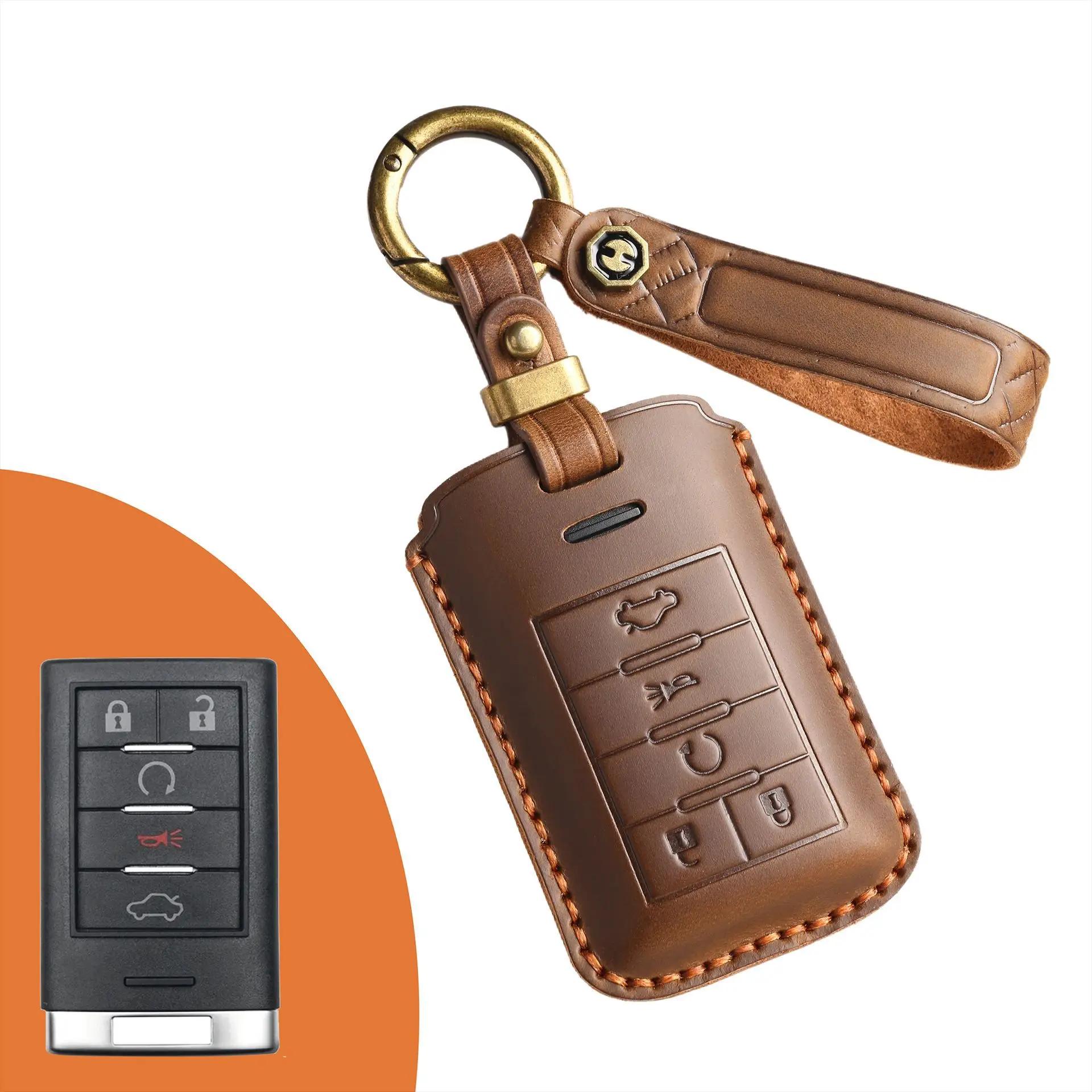 

Key Fob For Cadillac Srx Ats Elr Xts 2010 2011 2012 2013 2014 Leather Car Key Case Cover Shell,Keyless Entry Remote Control