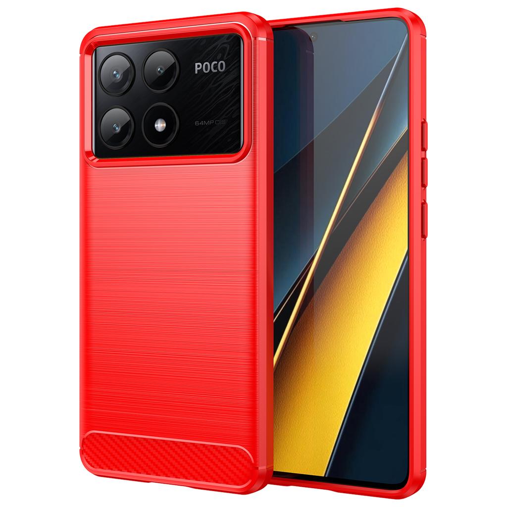 Für Xiaomi Poco X6 Pro 5G/Redmi K70E 5G Hülle Kohlefaser Textur Handy TPU Abdeckung