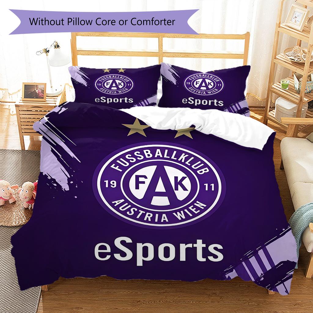FK Austria Wien Bedding Quilt Set Quilt Cover Pillowcase Home Decoration Birthday Gift (1 * Duvet Cover + 2 * Pillowcase, Without Core)