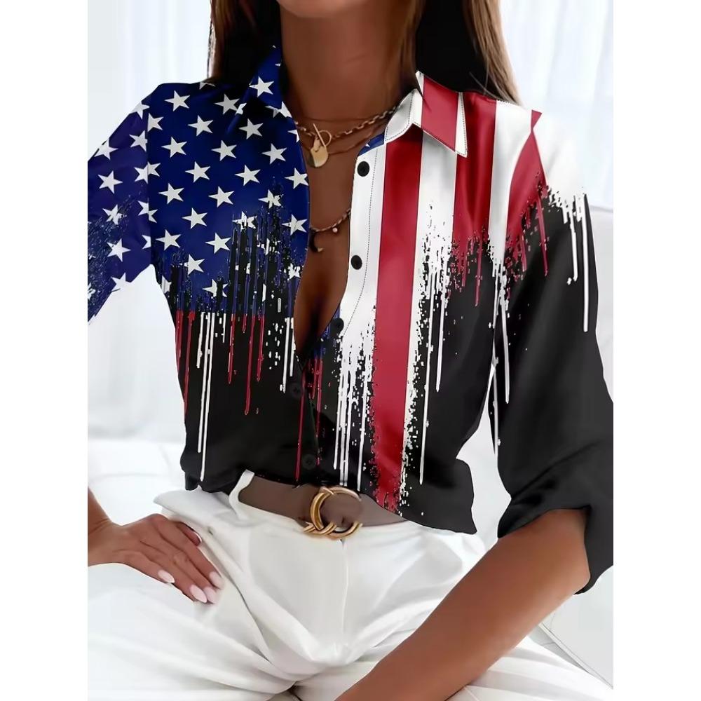Fashion printing ladies shirts Women's Blouses Spring Autumn Long Sleeve Shirts Tops Blusas Mujer