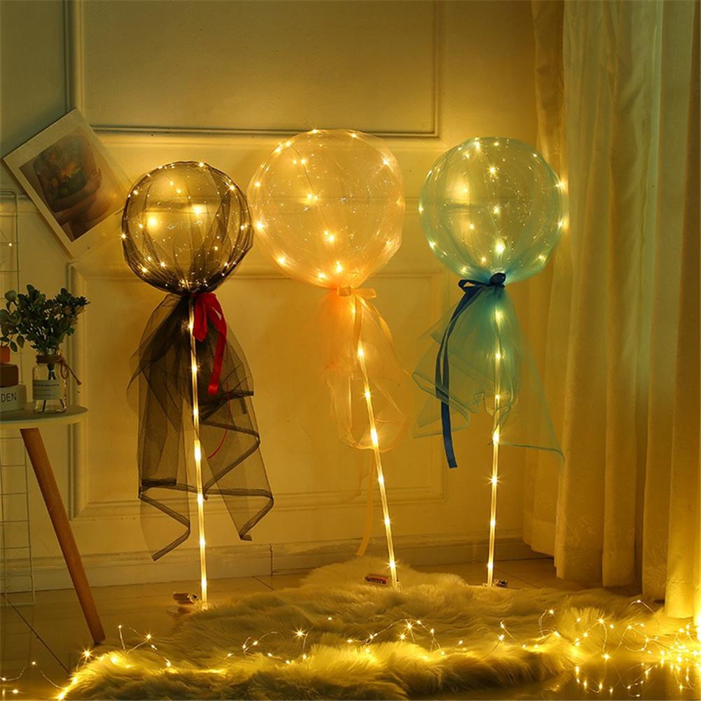 Decorative Glowing Balloon Luminous Balloon with Fake Flower Light Up Balloons for Valentines Day Wedding Party Decorations