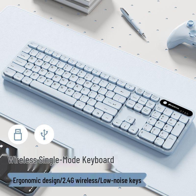 Silent Wired Mechanical-Feel Keyboard for Gaming and Office Use