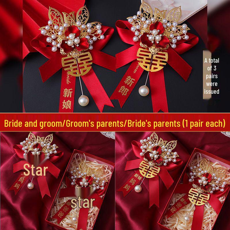 Elegant Handmade Wedding Corsage & Boutonniere Set for Bride, Groom, Parents, and VIP Guests