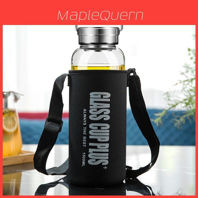 High Borosilicate Glass Sport Water Bottle With Large Capacity Portable And Leak-proof Ideal For Outdoor Activities