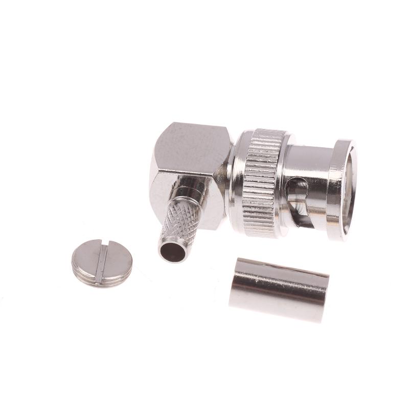 90 Degree BNC Male Right Angle RF Connector Crimp 50ohm RF Connector Adapter For RG58 RG142 RG400 RG223 LMR195 Coaxial Cable