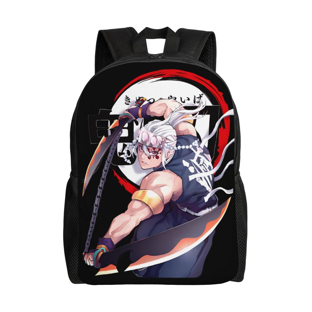 Demon Slayered Backpack Anime Characters Boy Polyester University Backpacks Print Streetwear School Bags Rucksack