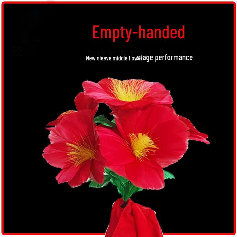 Flower Sleeve Karate Prop: Silk Scarf Transforms to Sunburst Feather Flowers (Version 6)