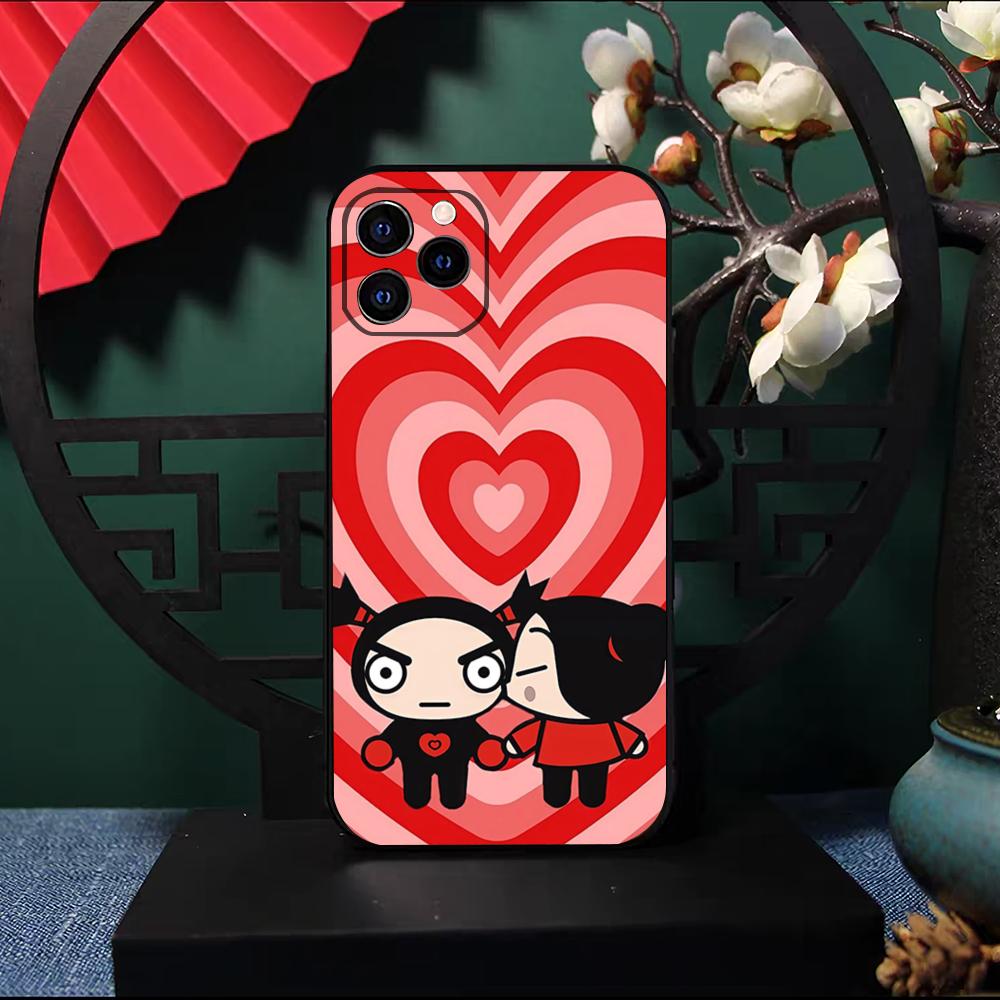 Pucca-A G-Garu Cartoon Phone Case For IPhone 17 Pro Max 16 15 14 Pro Max 13 11 X Xs Xr 8 7Plus Silicone Cover