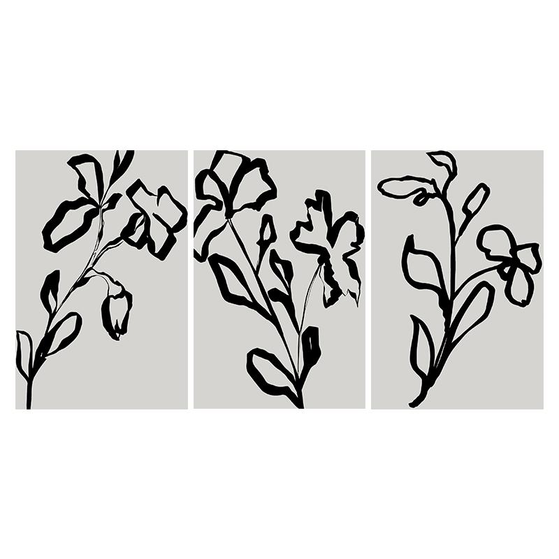 

Черно-белый абстрактный цветочный постер печать холст картины современный минималистский настенный рисунок для гостиной домашний декор Cuadros 21x30cm No Framed