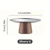 Stainless Steel Cake Tray Wooden Base Fruit Display Plate Dessert Plate Dining Table Home Decoration Ornaments