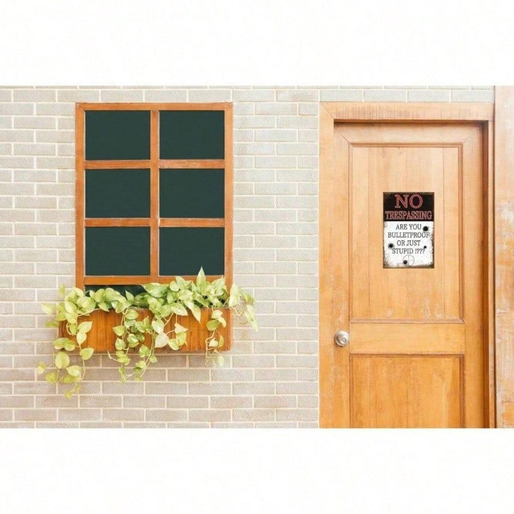 Vintage Metal Tin Sign No Trespassing Warning Plague Retro Wall Decor