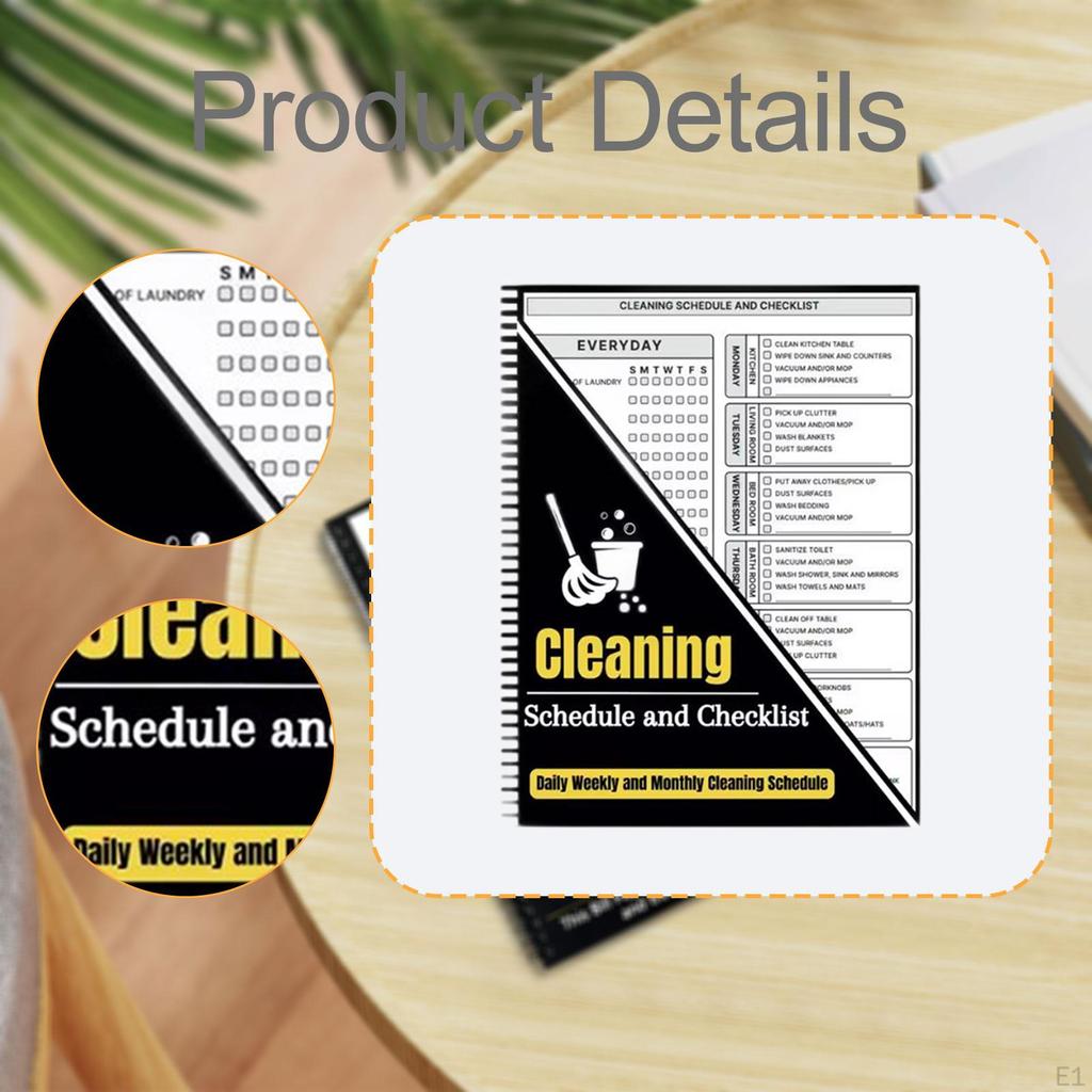 Cleaning Notebook Log Book Portable Lightweight Multi-purpose Practical for Busy Women