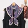 Thin Breathable Lightweight Silk Scarf Women's Small Square New High-end Double-sided Dual Color Printed Cashew