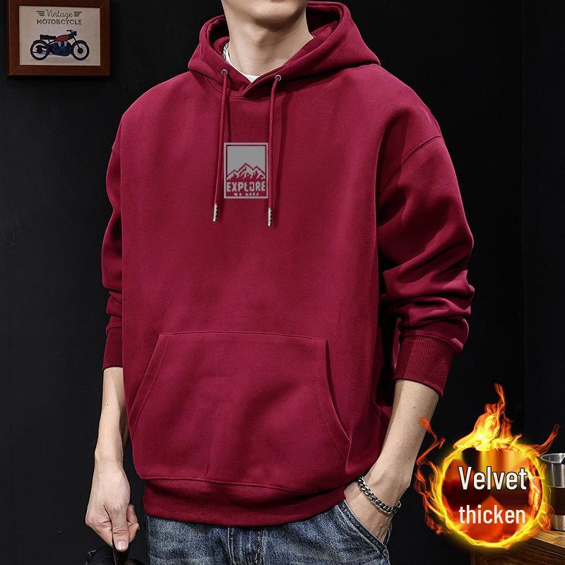 Herren Hoodie mit Retro-Buchstabendruck - Amerikanischer Hong Kong Stil, Lockerer Schnitt, Trendige Freizeitjacke für Frühling/Herbst.