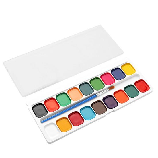 Boxed Watercolor Paint Set Water Soluble Pigments Set with Brush Portable Watercolor Palette