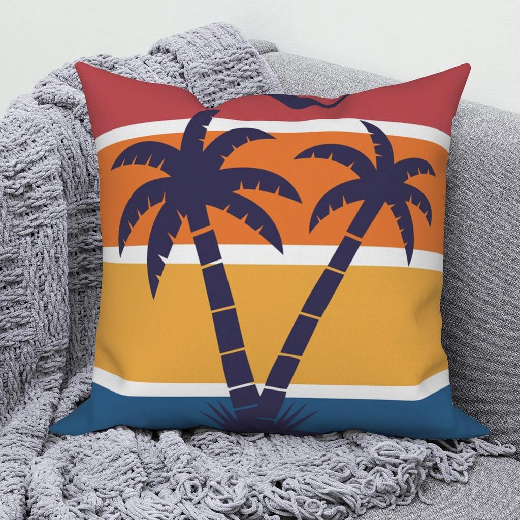 Modern Sofa Square Pillowcase Home Decor Hawaiian Scenery Throw   Cushion Cover