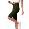 Women's Fashion Solid Color Pocket Fitness Yoga Bermuda Shorts Casual Five Point Pants with High Waist Stretch Fabric