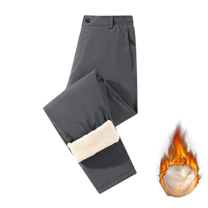 Plus Velvet Pants Men's Autumn and Winter Loose Men's Casual Pants Elderly Winter Clothes Thick Cotton Pants Outer Wear