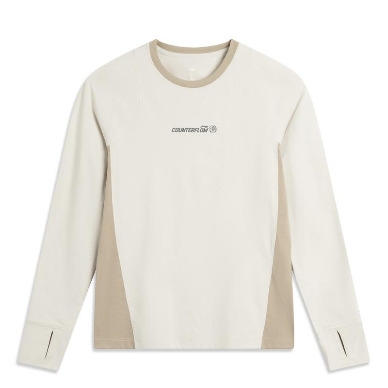 

Li Ning CF Сращивание букв Простая футболка с круглым вырезом Удобный пуловер Футболка с длинным рукавом Женская футболка ATLV214-1 XXL