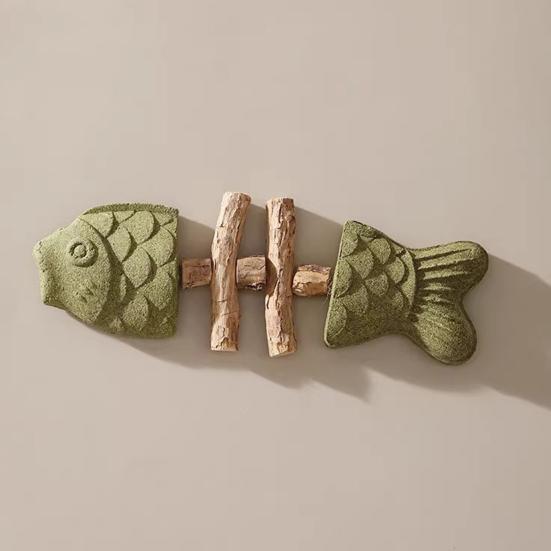 Natürliches Katzen-Kauspielzeug Fischgrätenform Katzenminze Silberrebe Kauspielzeug Zahnpflege Zahnreinigung Stick für Katzen Interaktives Spiel Mundgesundheit