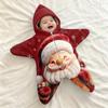 Baby-swaddleteppe med - Flanell - Rystelsesteppe for nyfødte, Juleprint Sovepose for gutter og jenter, Bærbar utendørs swaddle