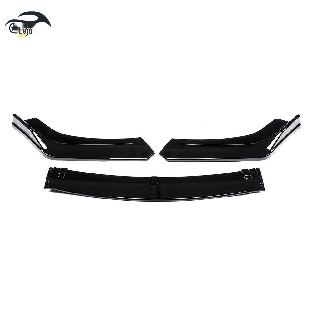 Glossy Black Front Bumper Lip for 16-18 Honda Civic - Spoiler Body Kit Upgrade.