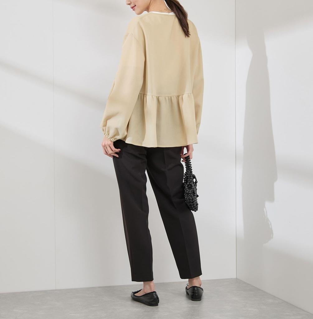 ROPE PICNIC Mesh Peplum Blouson Beige Women's GDL15010,