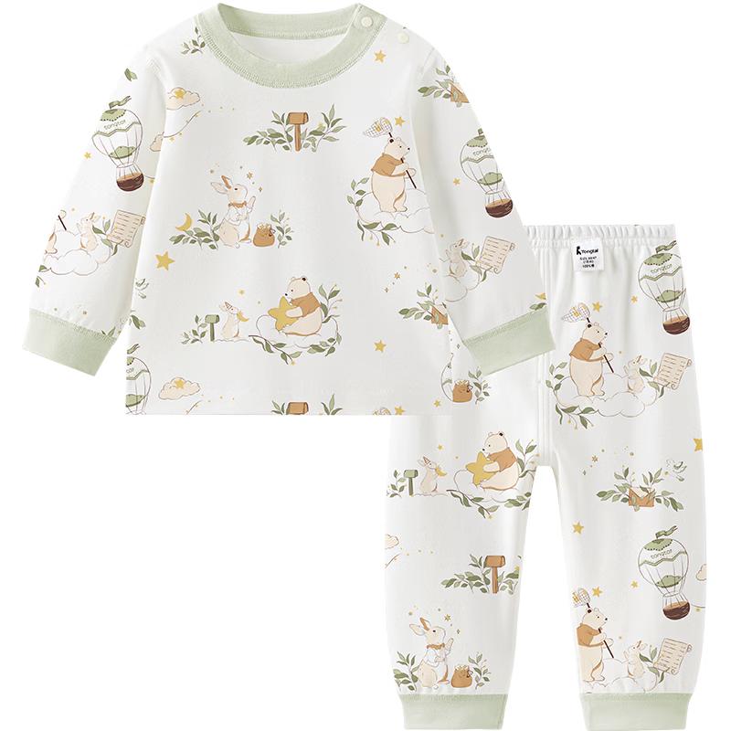 Tongtai Baby Pure Cotton Long-Sleeve Pajama Set