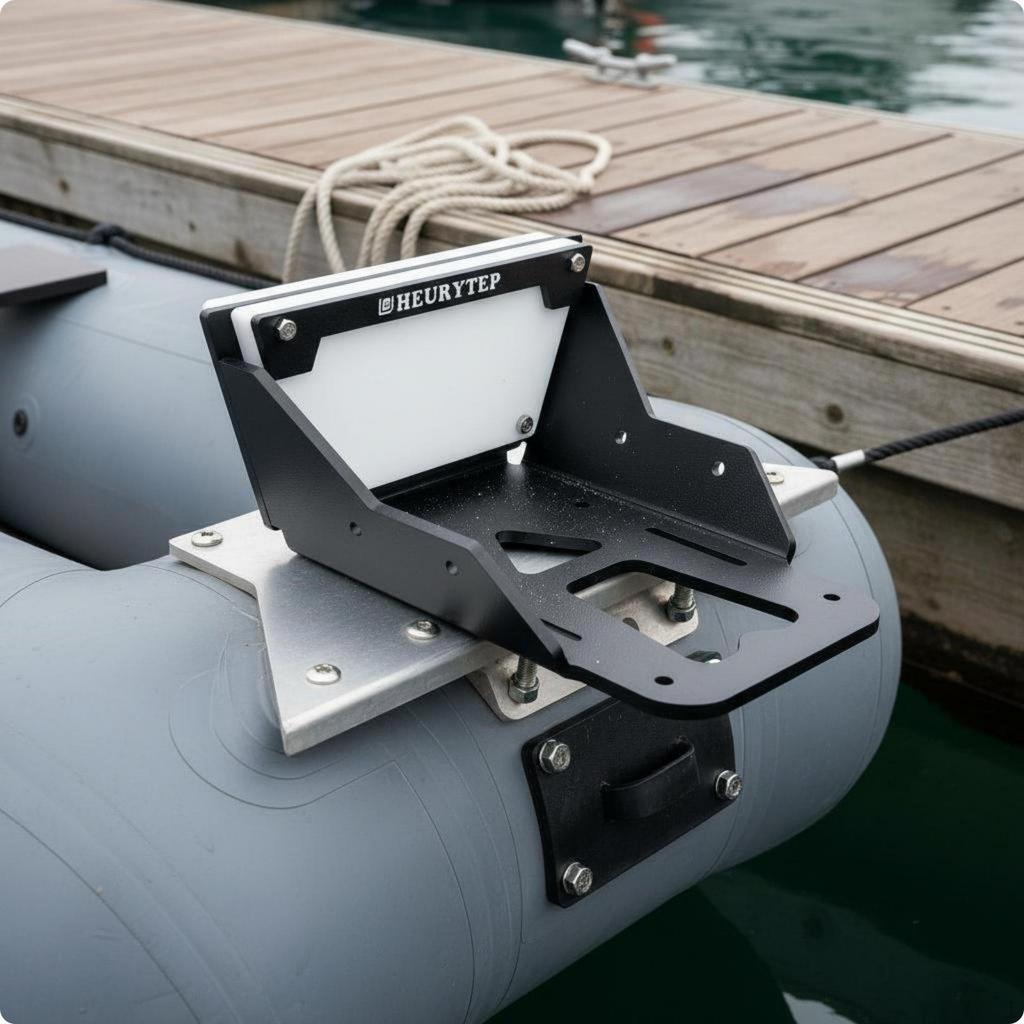 Inflatable Boat Motor Mount Steel Outboard Bracket Black Coated Marine