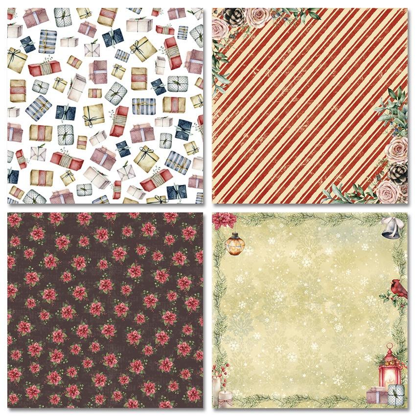 XMas Season Style Scrapbooking Paper Pack Of 24 Sheets Handmade Craft Paper Craft Background Pad Christmas Gift