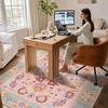 Bohemian Living Room Carpet Large Area Retro Print Bedroom Rugs Machine Washable Foldable Non-slip Coffee Table Floor Mats Tapis