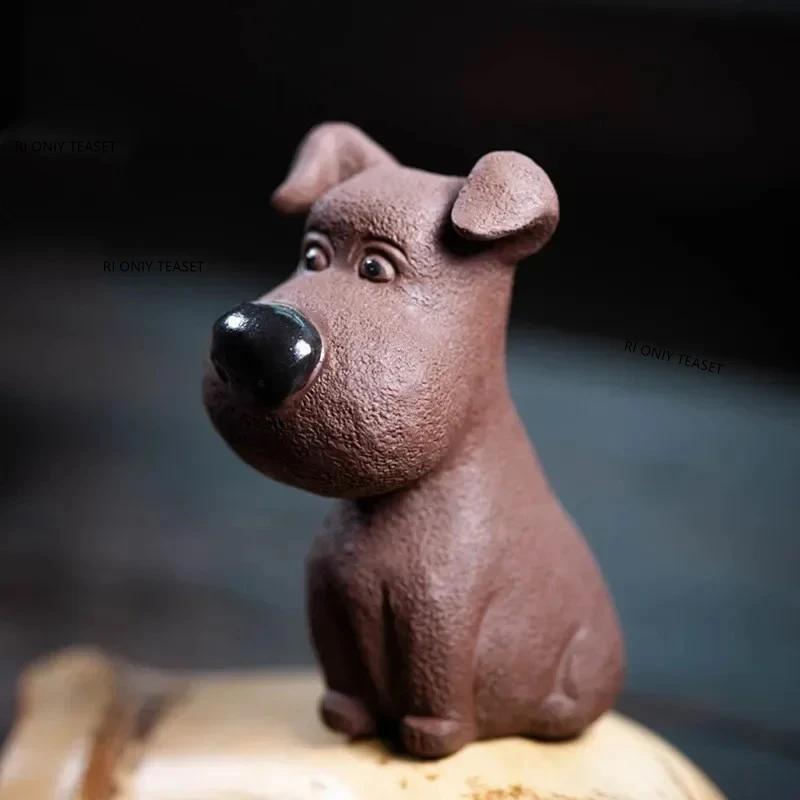 

Yixing Handmade Purple Clay Tea Pet Lucky Dog Statue Ornaments Sculpture Tea Figurine Desktop Crafts Home Tea Set Decoration 4.5X3.5X7.9CM