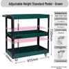 Adjustable 3-Tier Hand-Push Tool Cart for Auto Repair - Multi-Functional Mobile Workshop Storage.