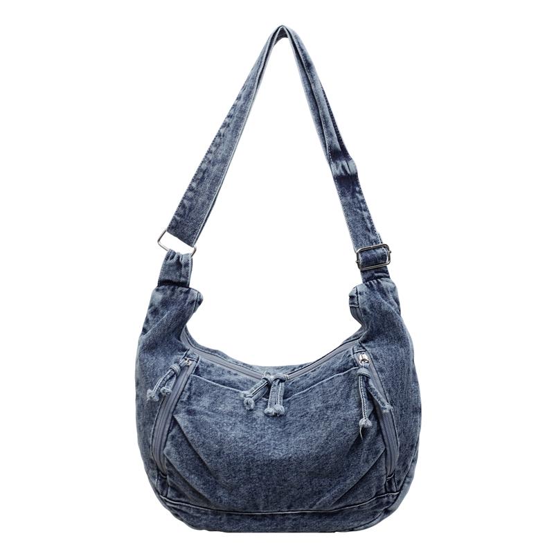 2026 Denim Tote Bag for Women Solid Color Large Capacity Shoulder Bag High Quality Durable Casual Versatile Purse