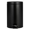 Black Matte Round Pedal Waste Bin with Lid Household Kitchen Living Room Trash Can Flip Top Garbage Bin Cleaning Container