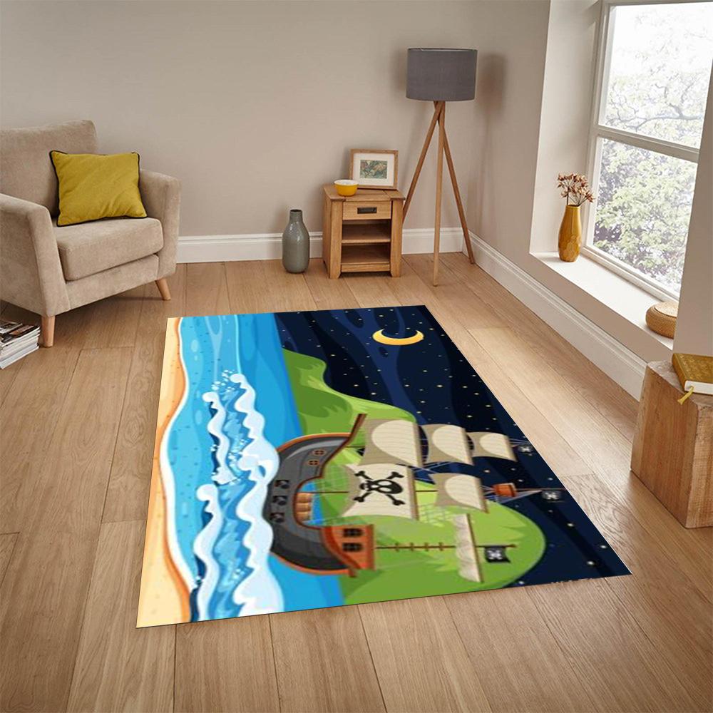 Japońskie Anime Scena Nocna Dywany Mata Podłogowa do Zabawy dla Dzieci Super Nadruk Dywany Nowoczesny Wystrój Salonu Domowego Zmywalny Dywan Podłogowy